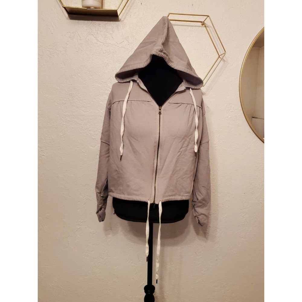 Young Fabulous Broke Women's Oversized Gray Full Zip Hoodie Size XS
